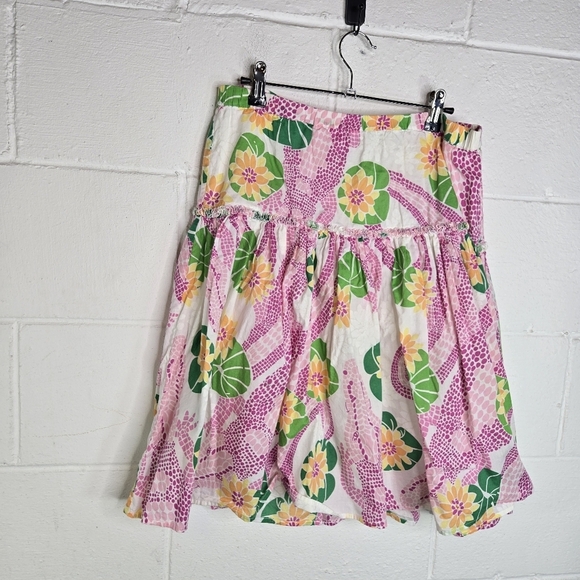 Vtg Y2k Lilly Pulitzer White Label Full Floral Skirt - Picture 5 of 5
